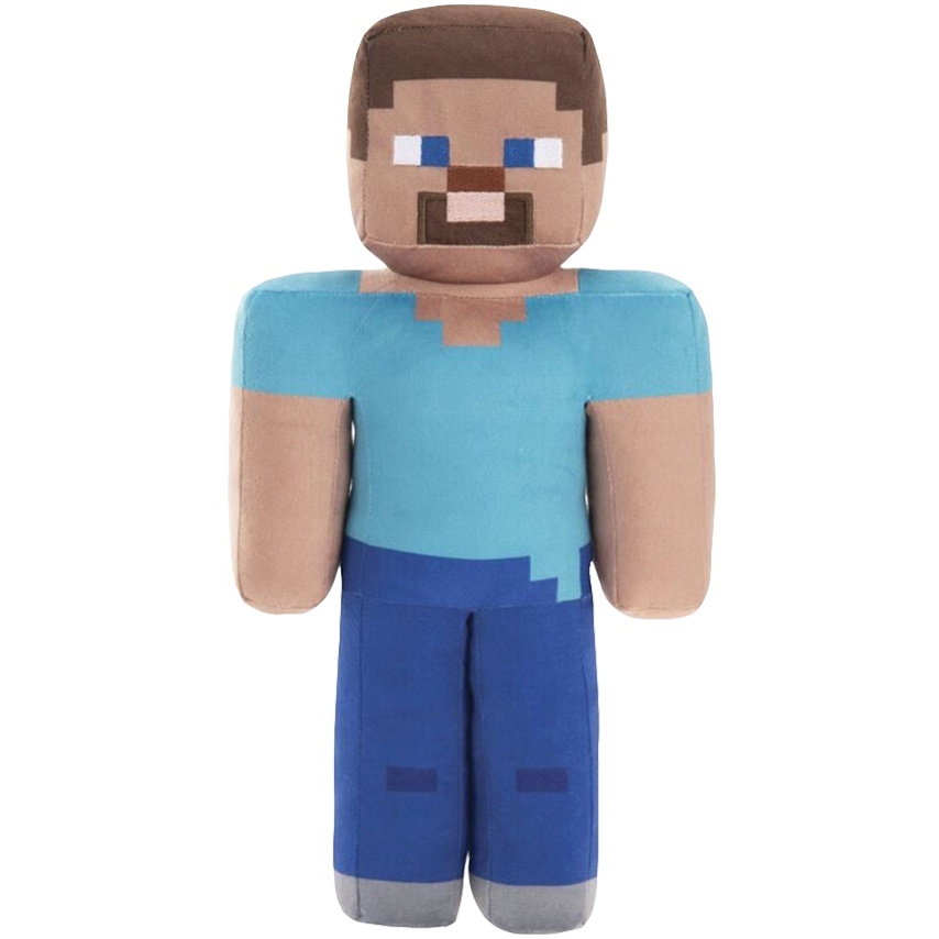 Jucarie din plus Steve cu detalii brodate, Minecraft, 34 cm