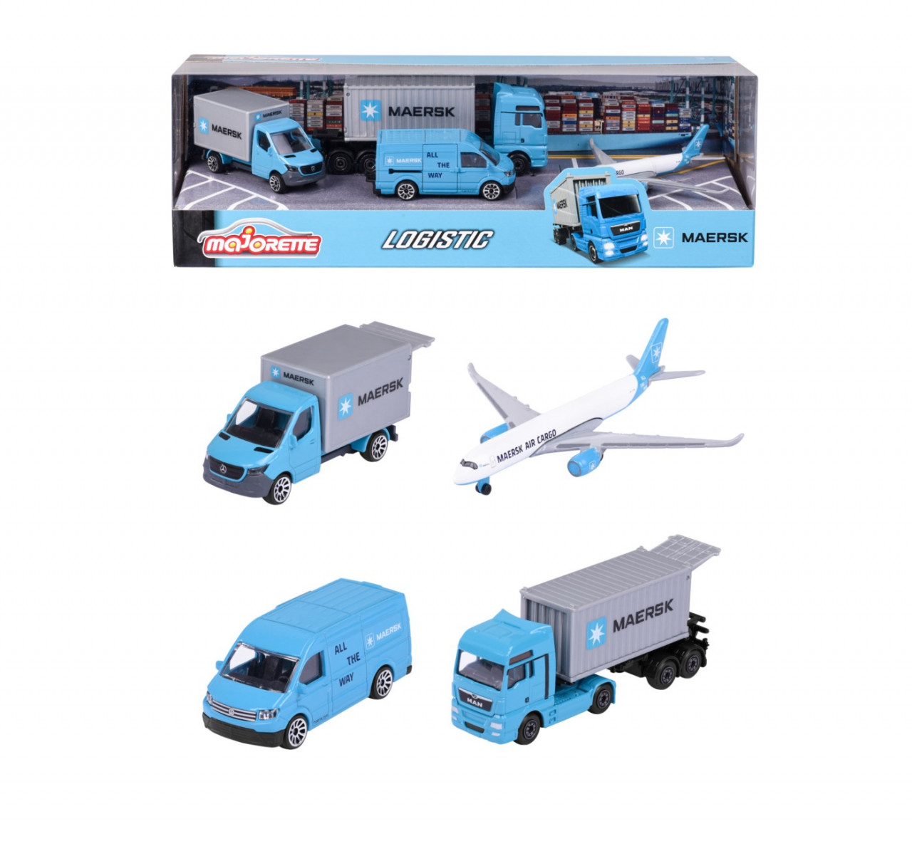 Majorette Set 4 Vehicule Metalice De Transport Maersk