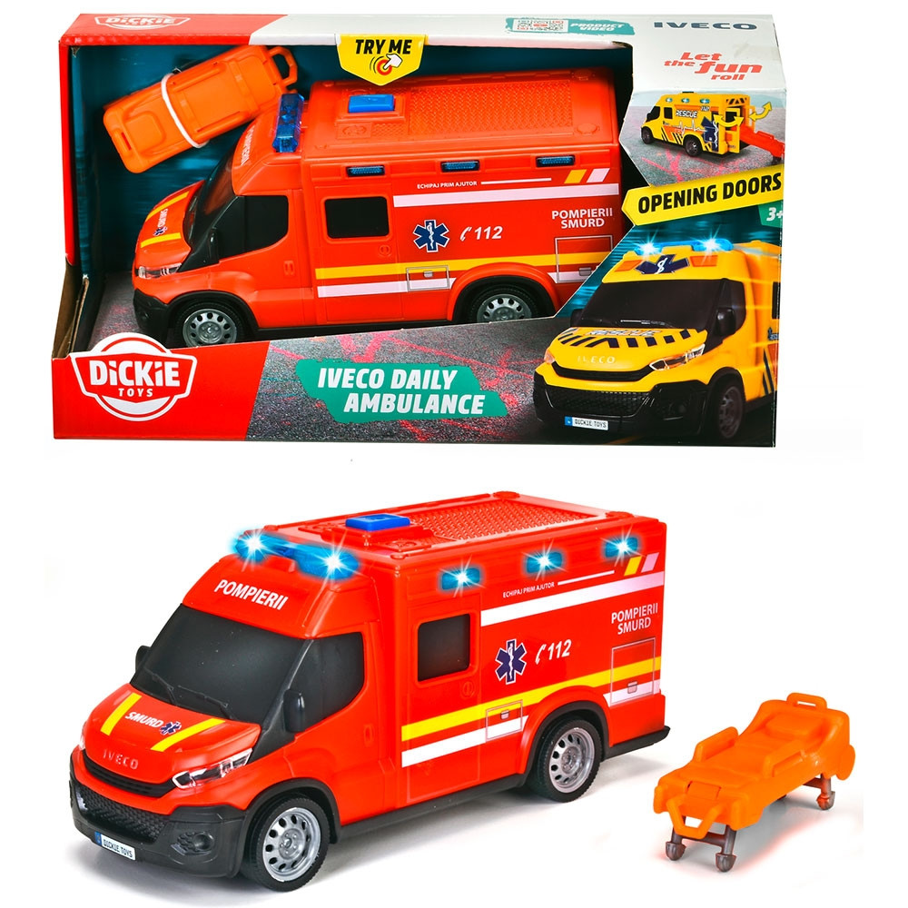 Masina ambulanta Dickie Toys Iveco Daily Ambulance 1:32 18 cm rosu - 1 | YEO