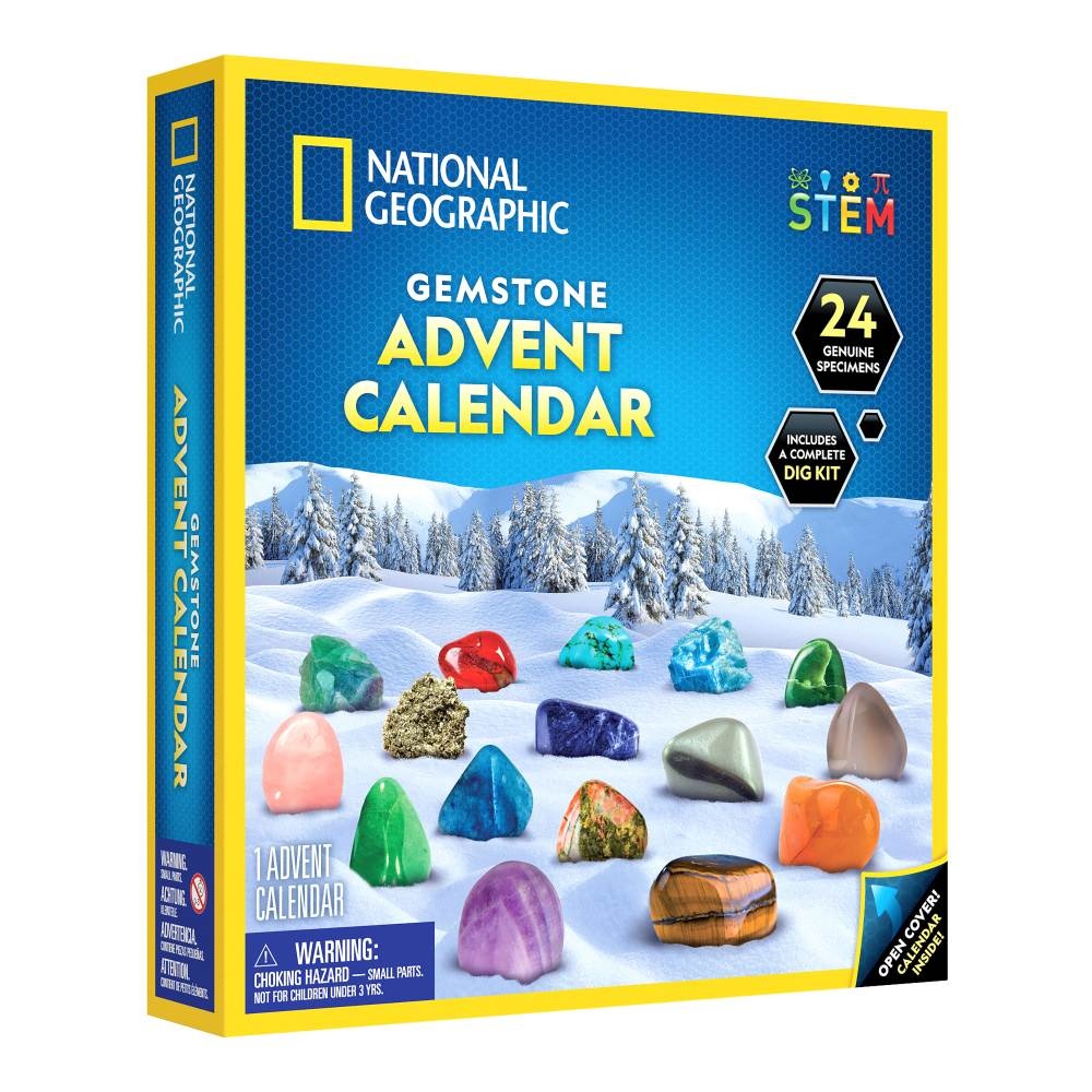 National Geographic - Set educativ Calendar de Craciun descopera roci si pietre pretioase cu 24 de surprize - 1 | YEO