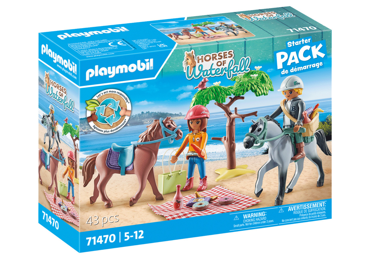 Playmobil-DRUMETIE LA PLAJA CU CAII AMELIA SI BEN