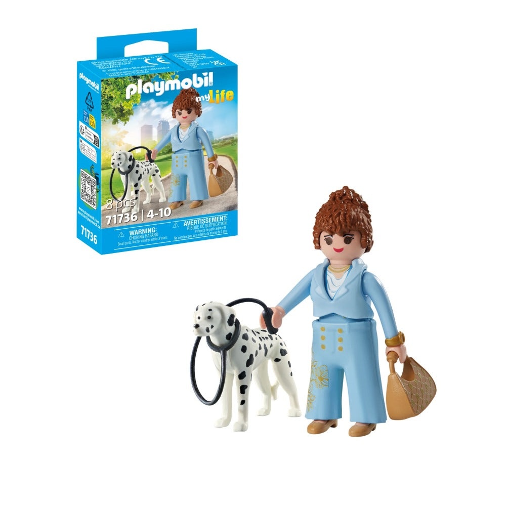 Playmobil - Figurina manager cu animalut de colectie caine Dalmatian