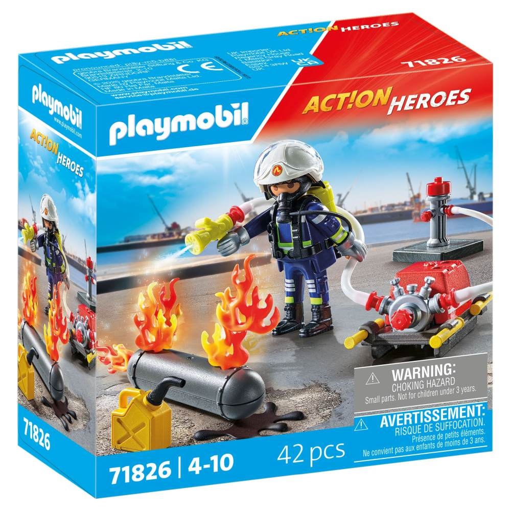 Playmobil - Pompier Playmobil cu pompa de apa - 1 | YEO