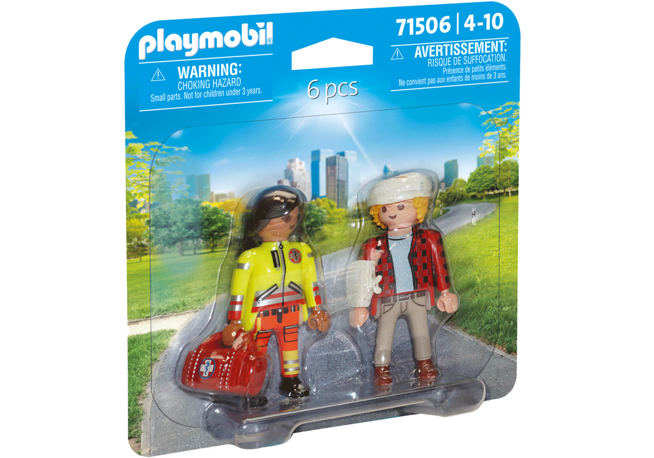 Playmobil-SET 2 FIGURINE PARAMEDIC CU PACIENT