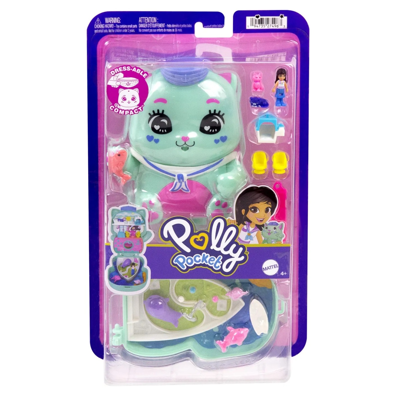 Polly Pocket Set Gentuta Animalut Pisicuta Marinar Cu Accesorii
