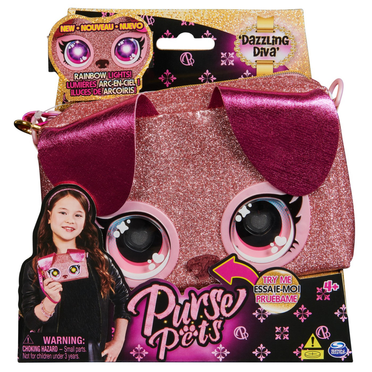 Purse Pets Rainmbow Lights Gentuta Interactiva Dazzling Diva