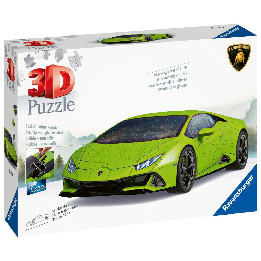 Puzzle 3D Lamborghini verde 108 piese - 2 | YEO