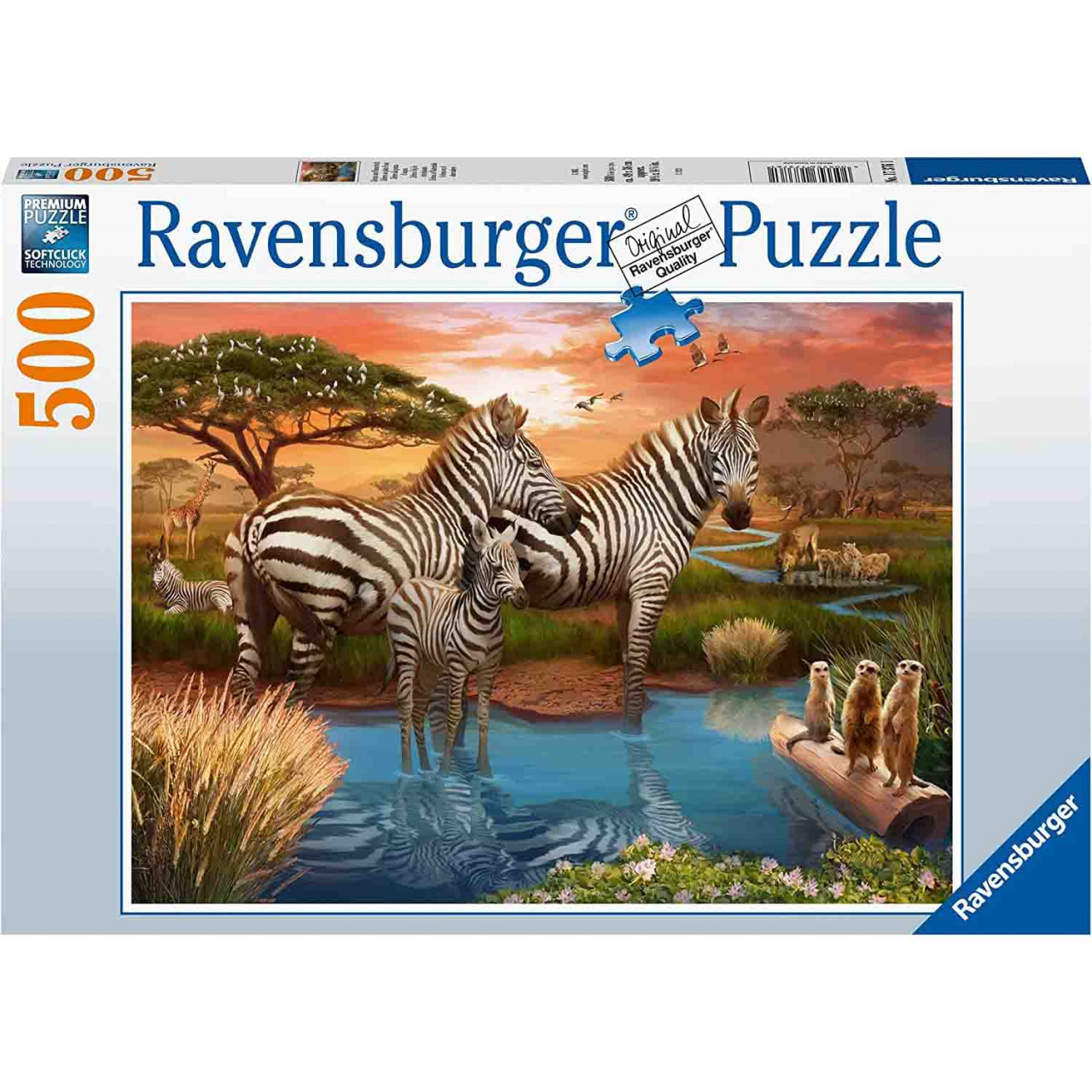 Puzzle Zebre La Apa, 500 Piese