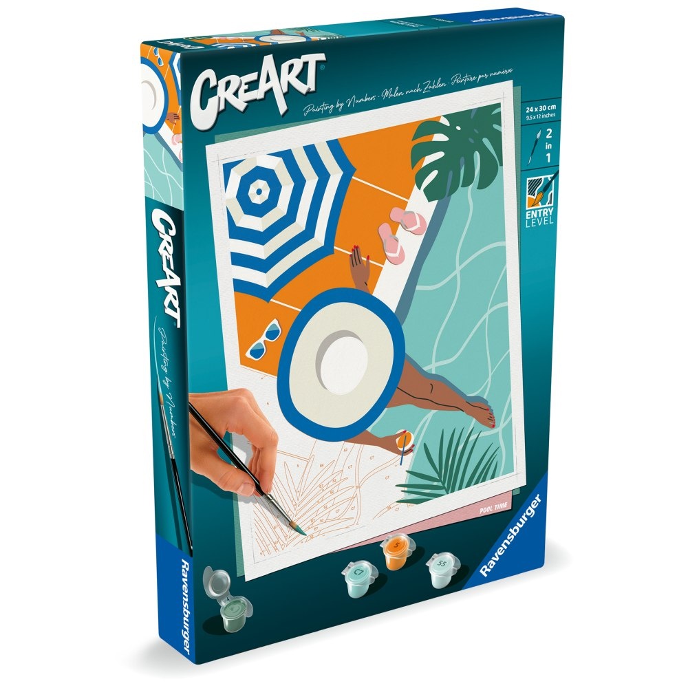 Ravensburger - CreArt pictura pe numere pentru adulti momente de relaxare la piscina - 1 | YEO