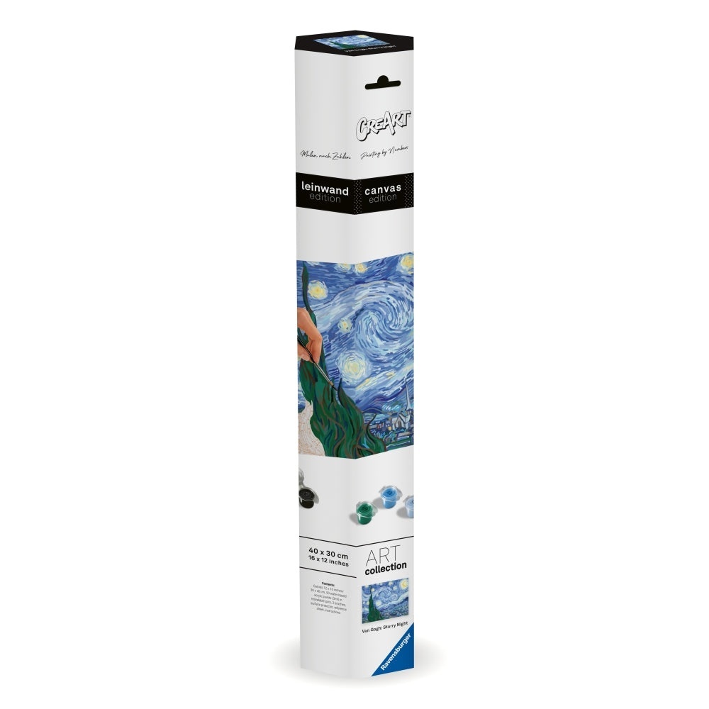 Ravensburger - CreArt pictura pe numere pentru adulti Tablou Canvas Van Gogh noapte instelata - 1 | YEO