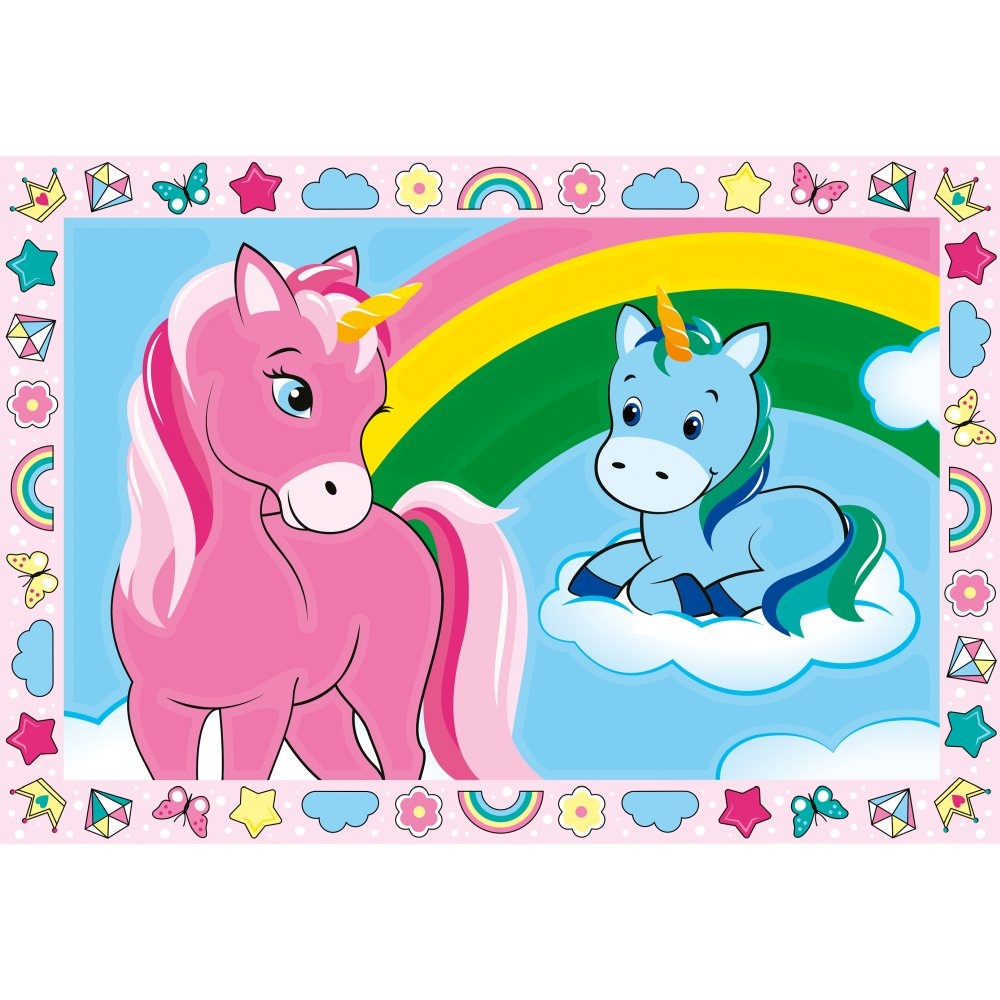 Ravensburger - CreArt pictura pe numere pentru copii 2 sabloane unicorni veseli - 2 | YEO