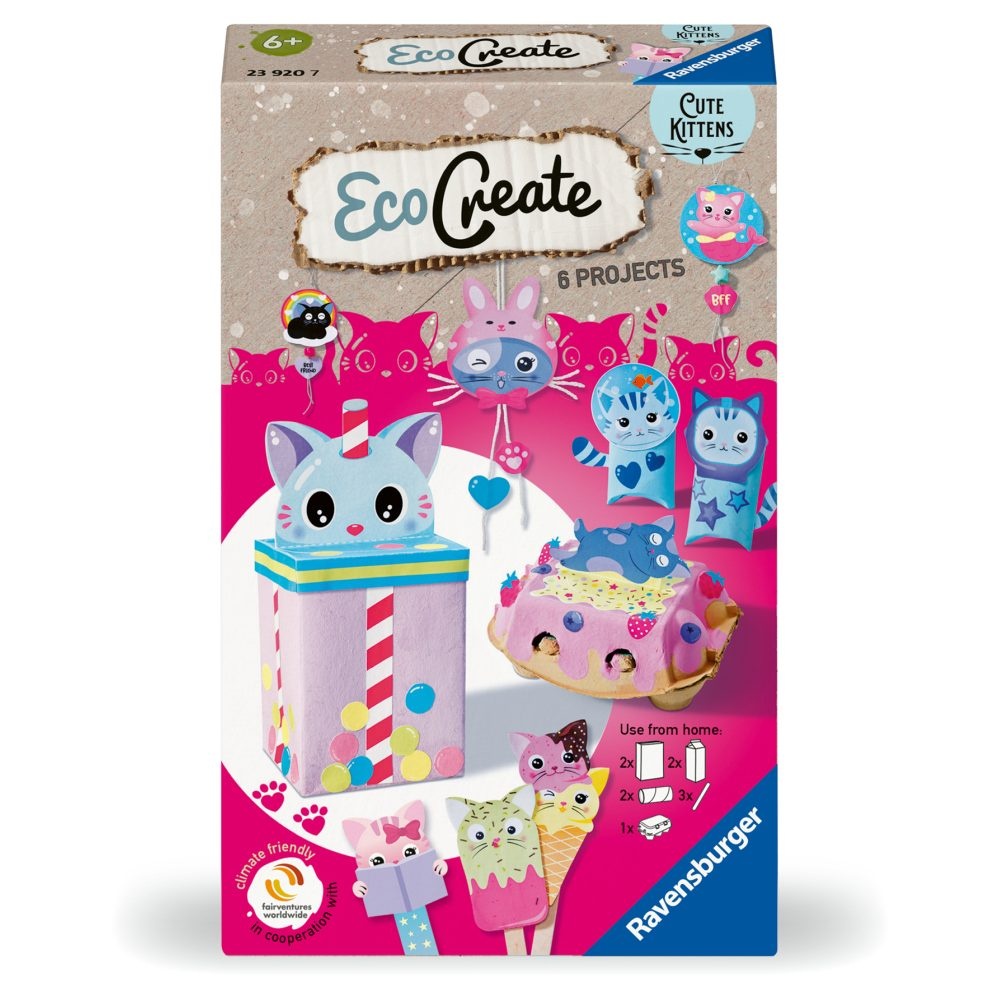 Ravensburger - Eco Create Set de creatie pisicute ce include 6 proiecte - 2 | YEO