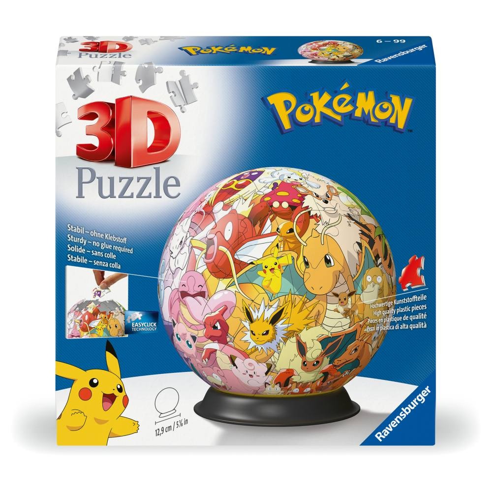 Ravensburger - Puzzle 3D bila personaje Pokemon 72 piese - 1 | YEO