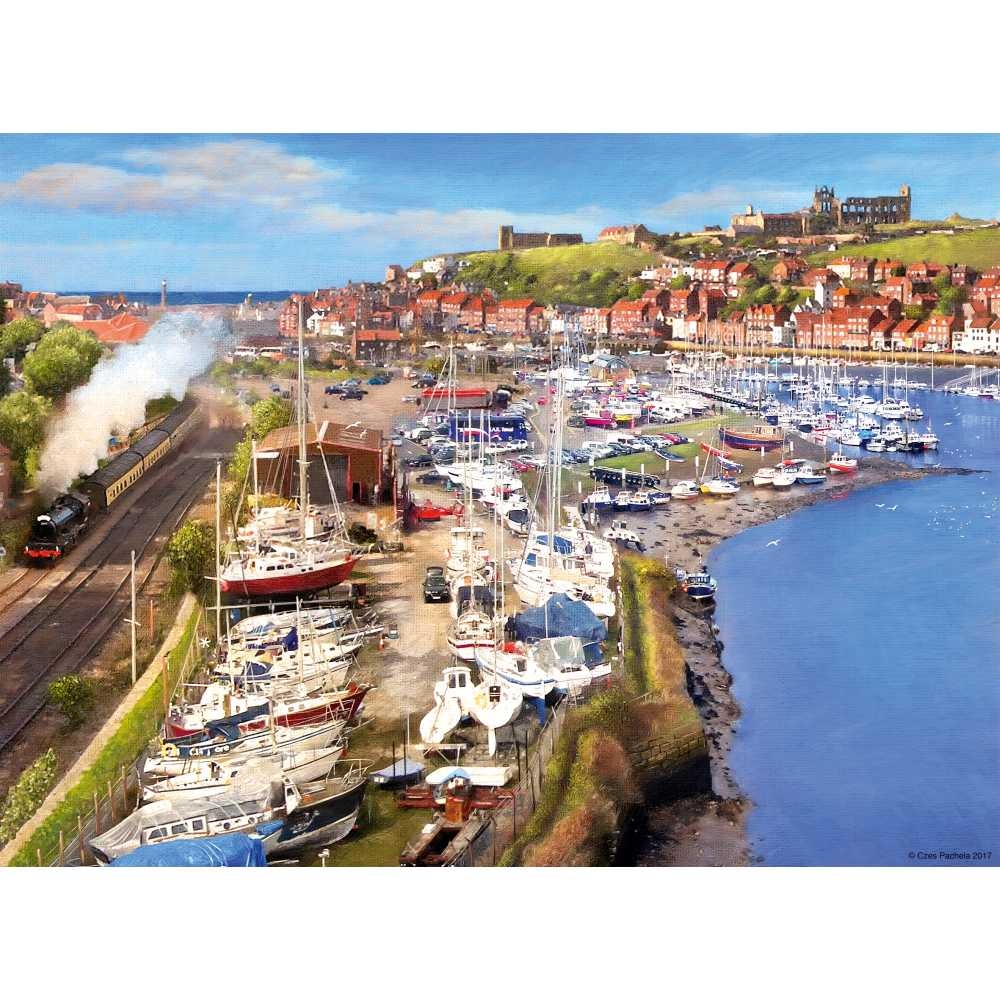 Ravensburger - Puzzle peisaje pitoresti Yorkshire Whitby si Runswick Bay 2x500 piese - 2 | YEO