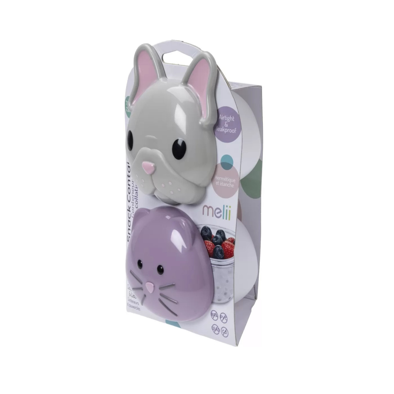 Set 2 Recipiente Hrana Bebe, Melii, Model Bulldog&Cat - 2 | YEO