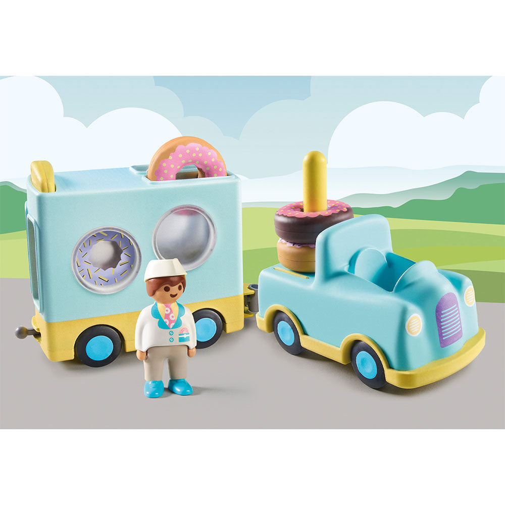 Set de joaca Playmobil 1.2.3 Camion Cu Gogosi De Stivuit Si Sortat - 1 | YEO