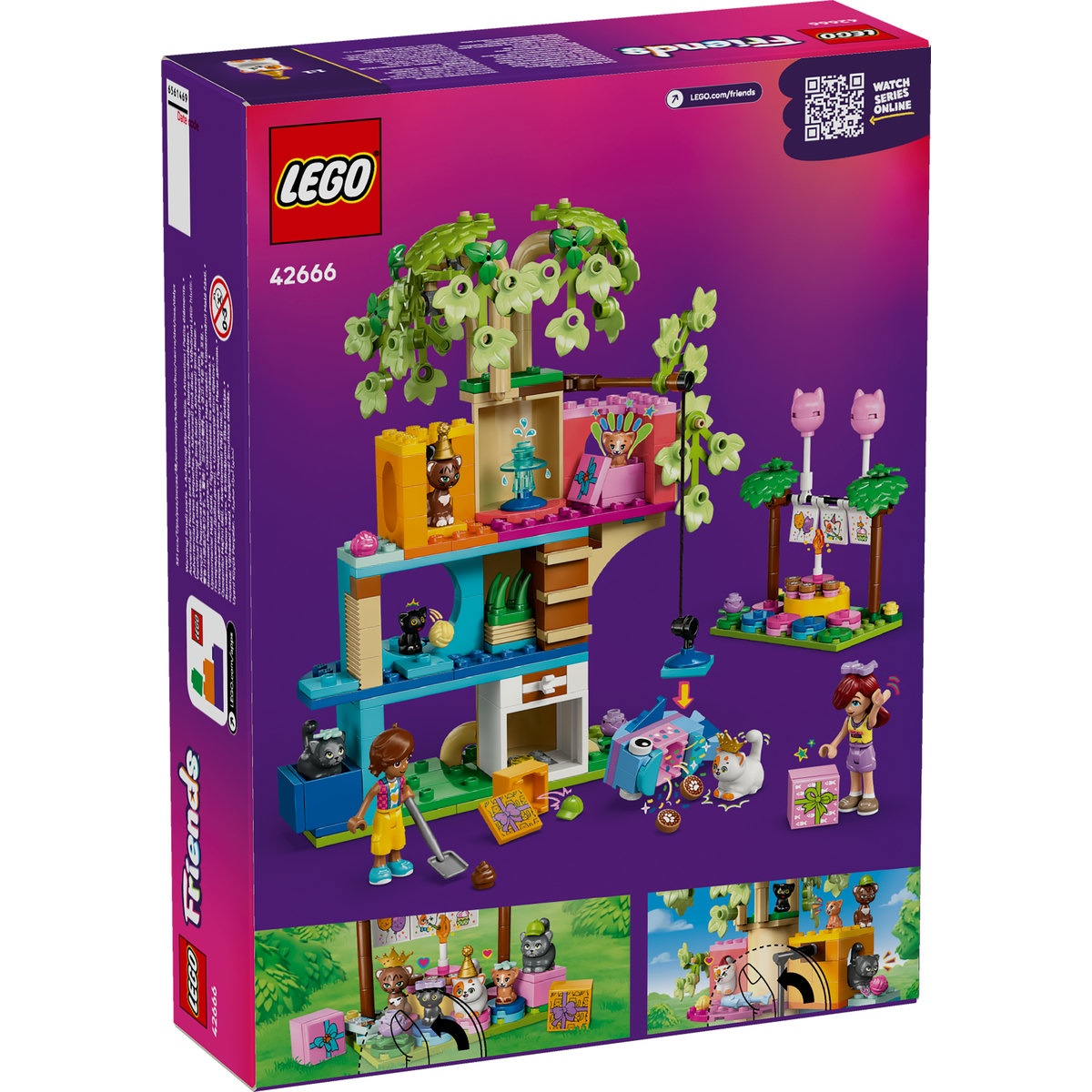 Set LEGO Friends - Petrecere de ziua de naştere a pisicii şi căsuţă în copac (42666) - 3 | YEO