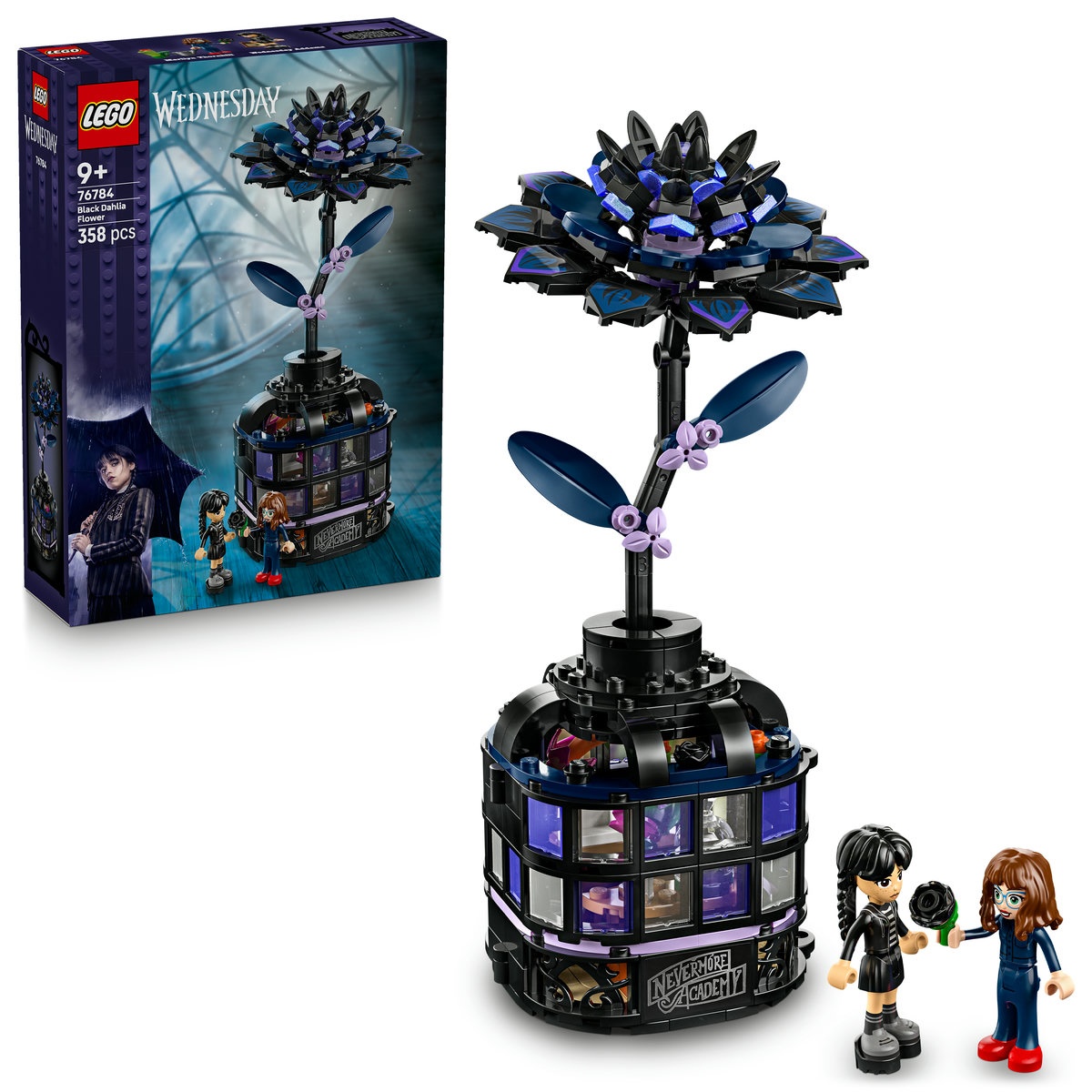 Set LEGO Wednesday - Floare de dalie neagra (76784)