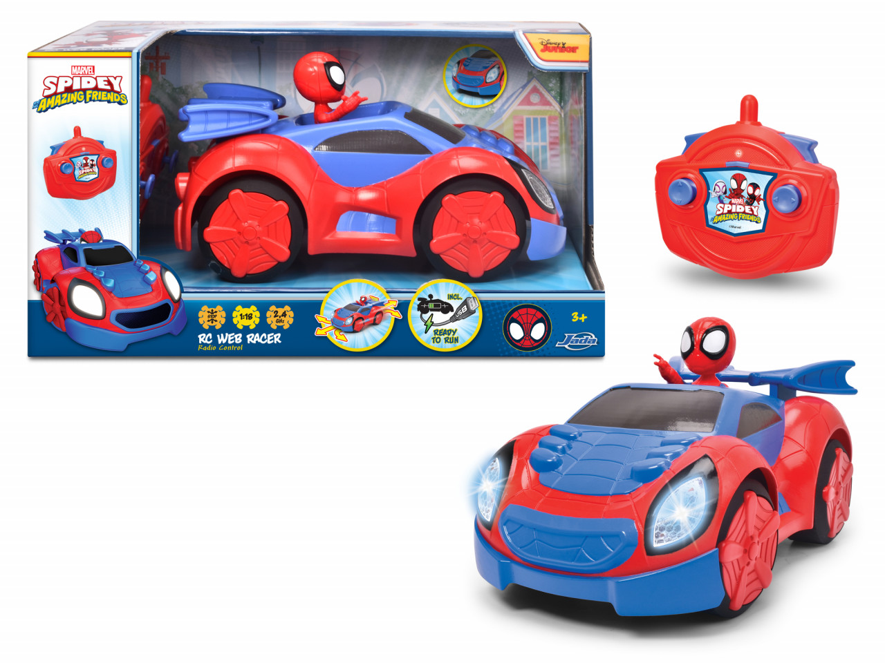 Spidey Prietenii Extraordinari Masinuta Cu Telecomanda Web Racer Scara 1:18 - 1 | YEO