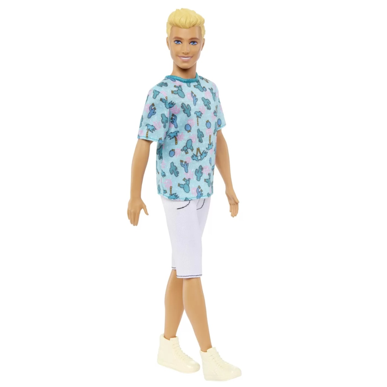 Barbie Papusa Baiat Fashionistas Blond Cu Tricou Cu Imprimeu Cu Cactusi - 2 | YEO