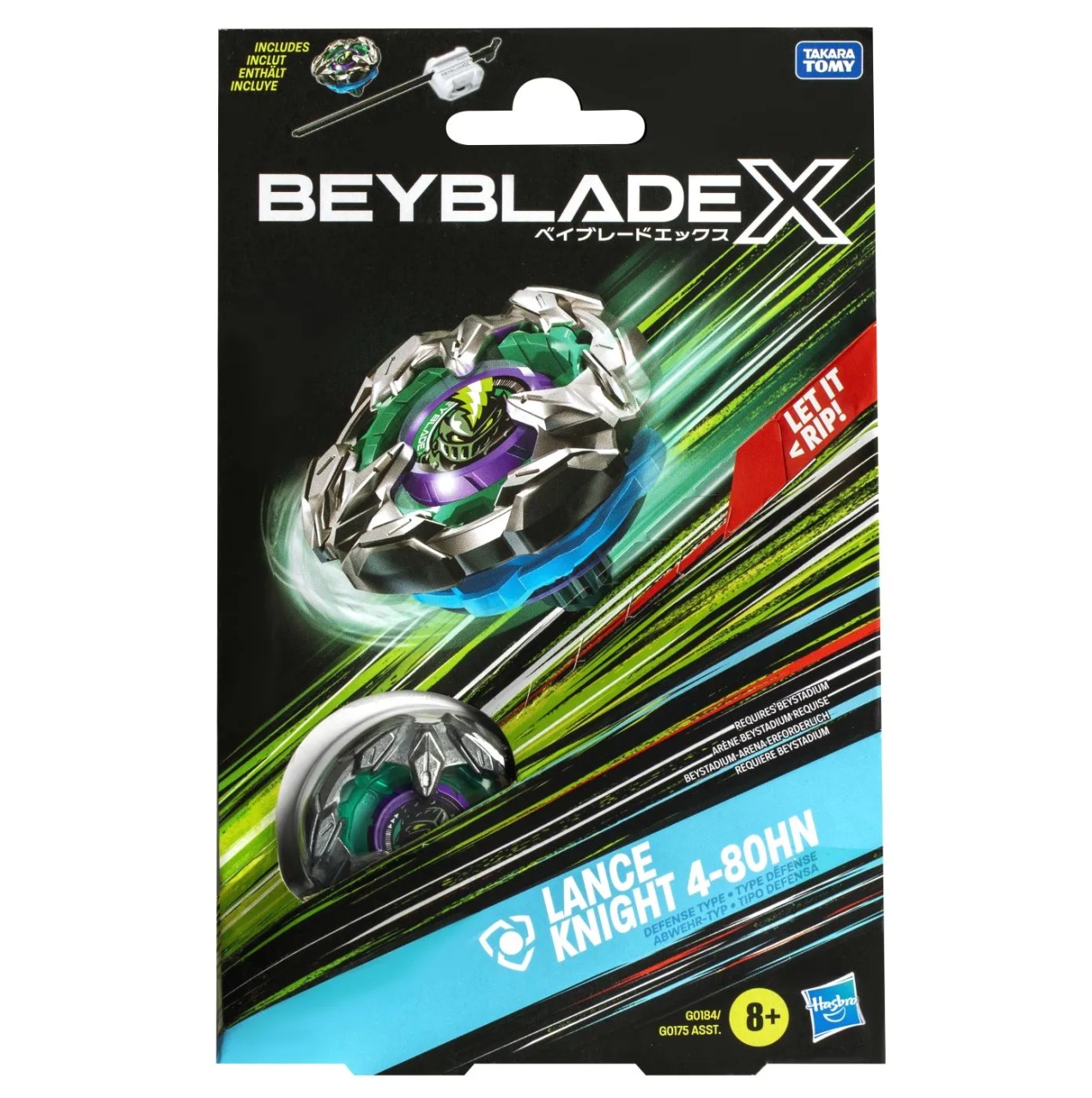 Beyblade X Let It Rip Set Lansator Si Roata Lance Knight 4-80Hn