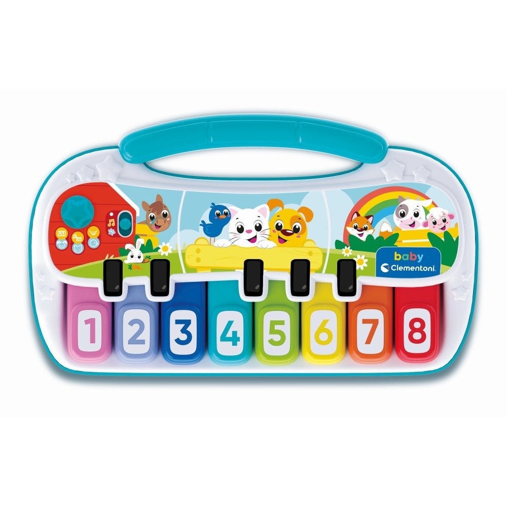 Clementoni - Pian interactiv cu 8 note muzicale ce ajuta copiii sa descopere muzica intr-un mod intuitiv - 1 | YEO