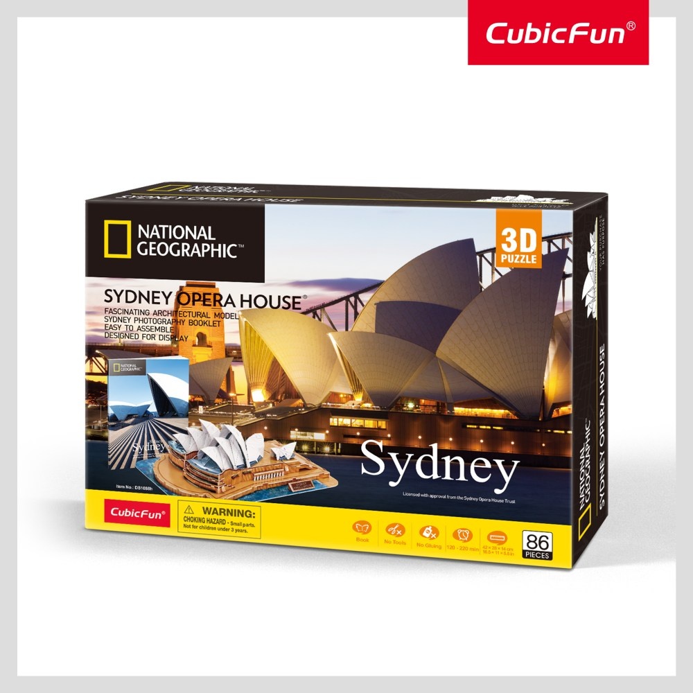 Cubic Fun - Puzzle 3D si brosura opera din Sydney 86 piese