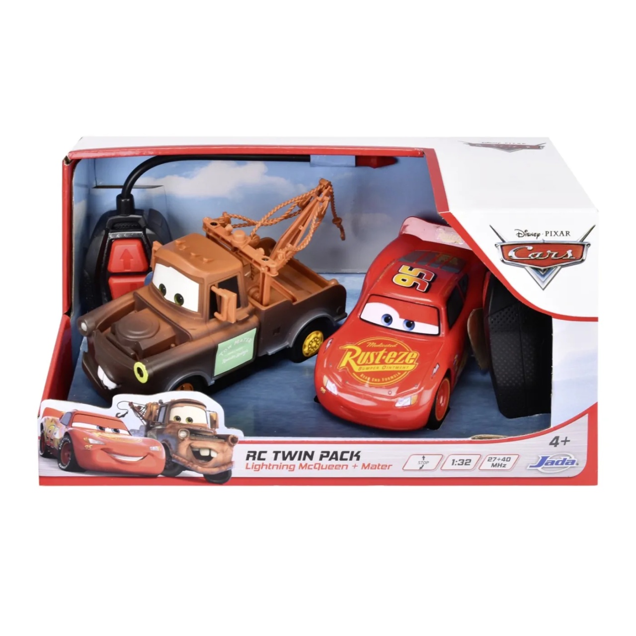 Jada Cars Set 2 Masinute Cu Telecomanda Fulger Mcqueen Si Mater Scara 1:32