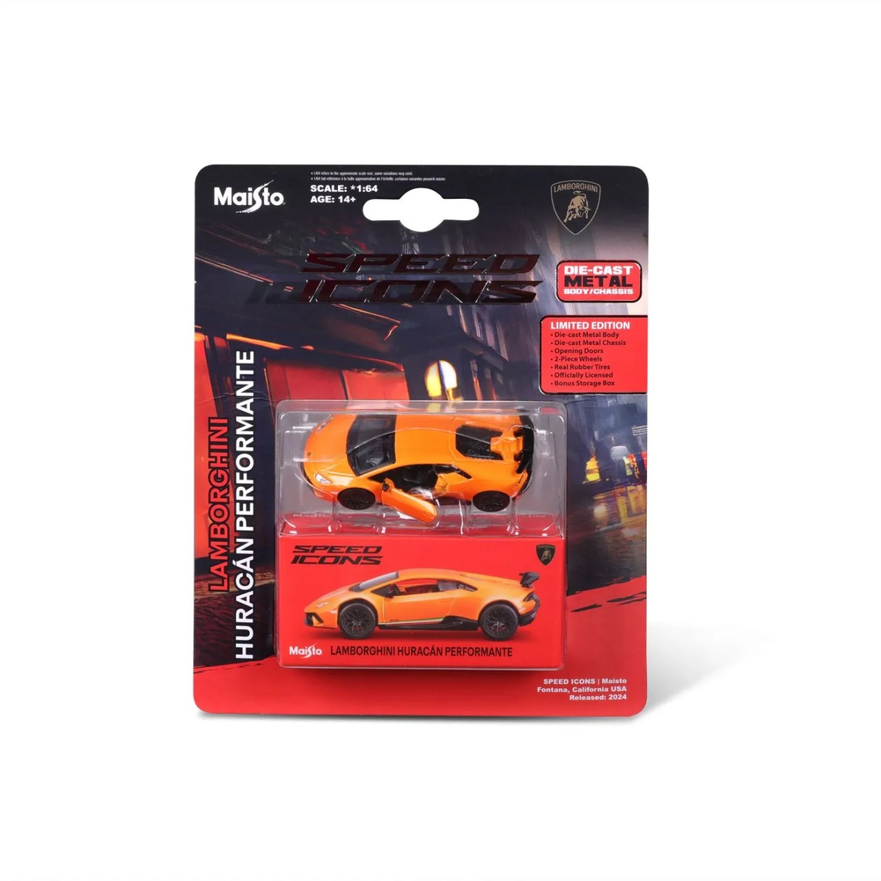 Maisto Masinuta Metalica Speed Icons Lamborghini Huracan Performante Orange Scara 1 La 64