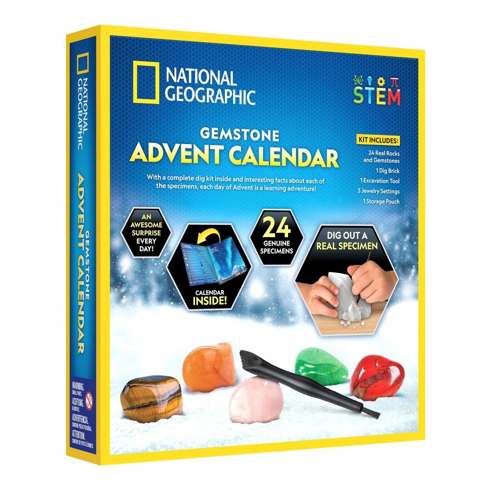 National Geographic - Set educativ Calendar de Craciun descopera roci si pietre pretioase cu 24 de surprize - 2 | YEO