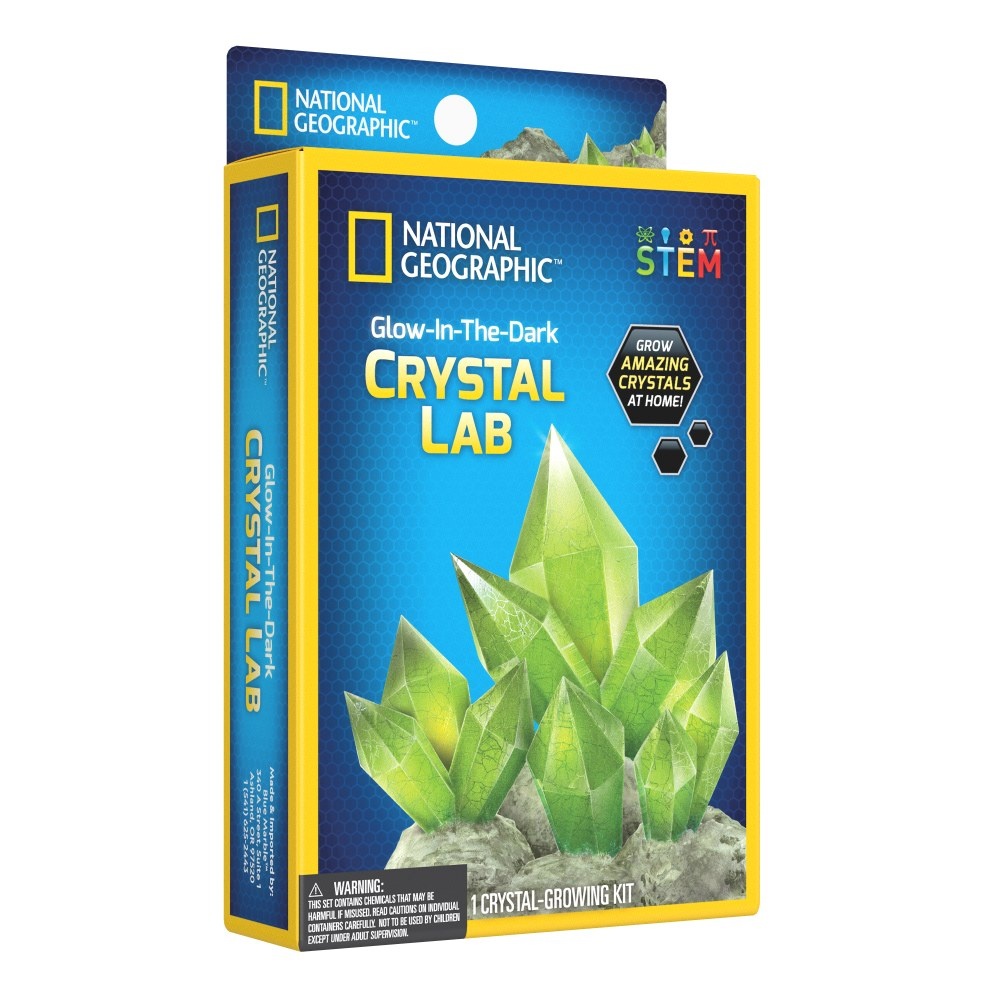 National Geographic - Set educativ Mini laborator de crestere cristale verzi fosforescente - 1 | YEO