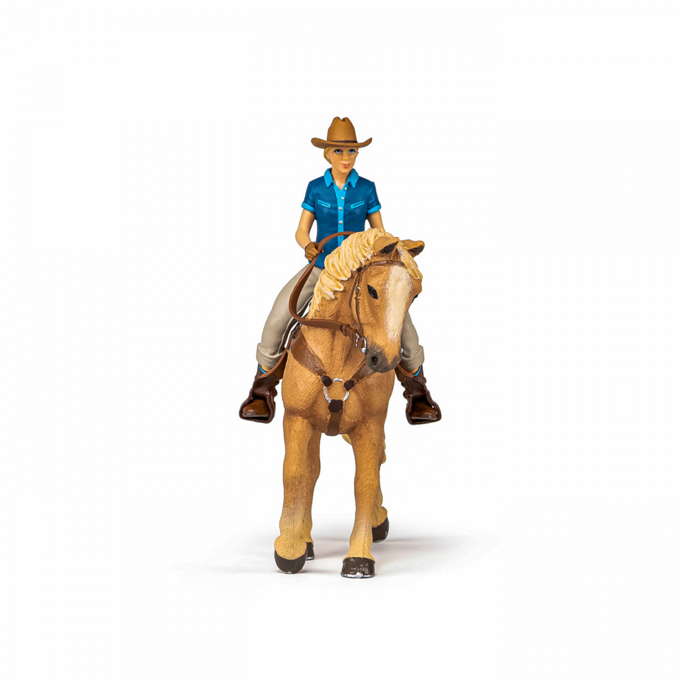 Papo Figurina Set Cowgirl (Vacarita) Pe Cal Usa - 3 | YEO