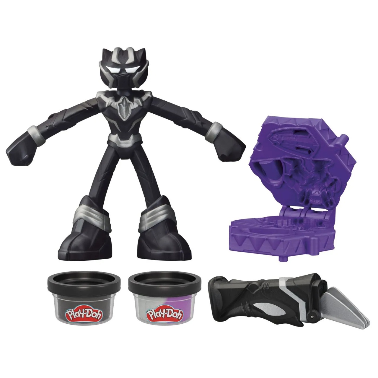 Play-Doh Marvel Figurina Flexibila Cu Accesorii Black Panther 10Cm - 1 | YEO