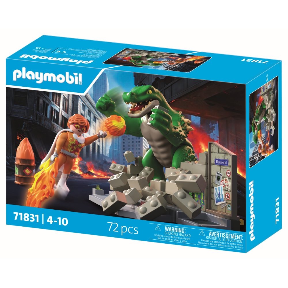 Playmobil - Jucarie de rol Lupta eroului cu soparla uriasa - 2 | YEO