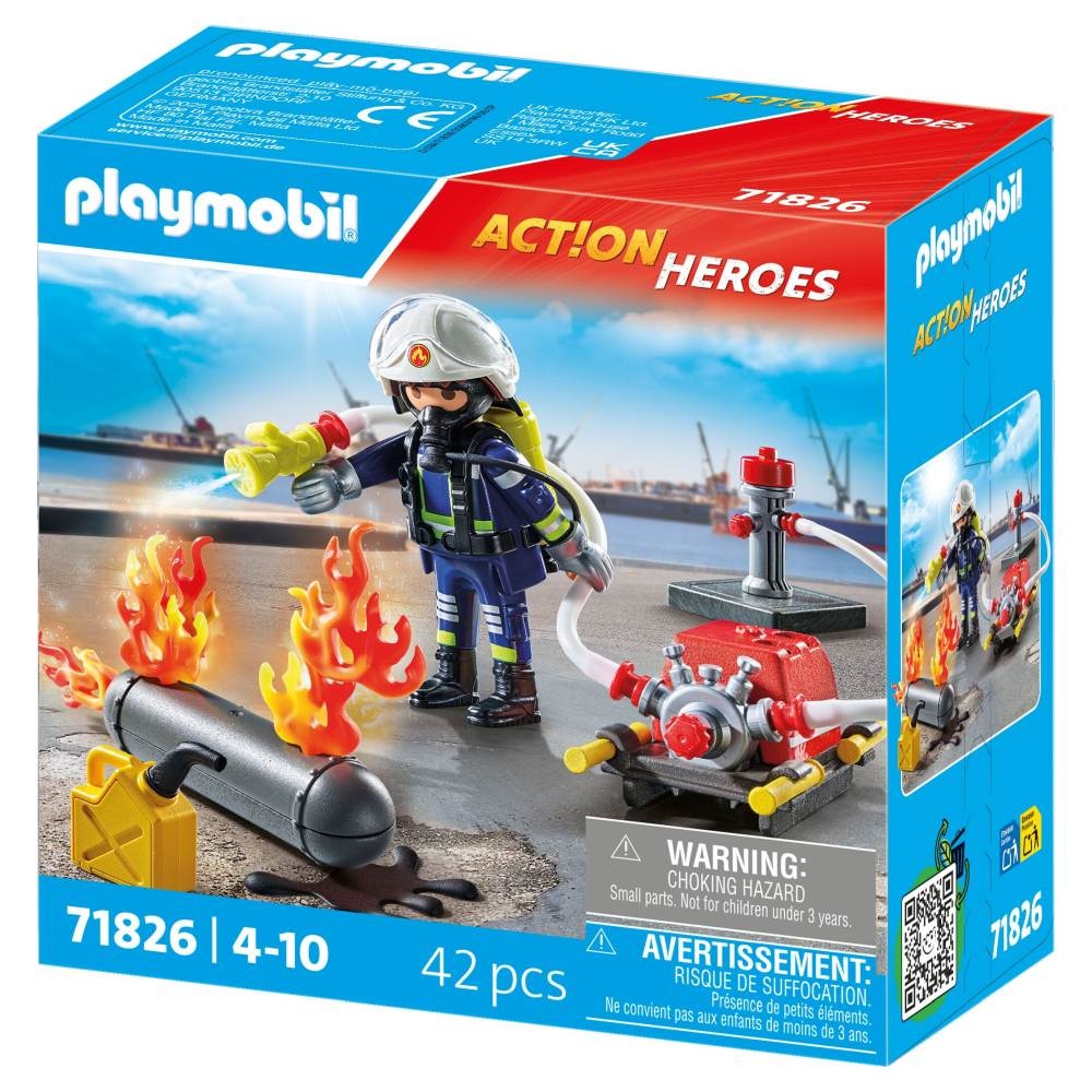 Playmobil - Pompier Playmobil cu pompa de apa - 2 | YEO