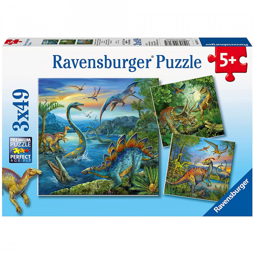 Puzzle Farmecul Dinozaurilor, 3X49 Piese - 1 | YEO