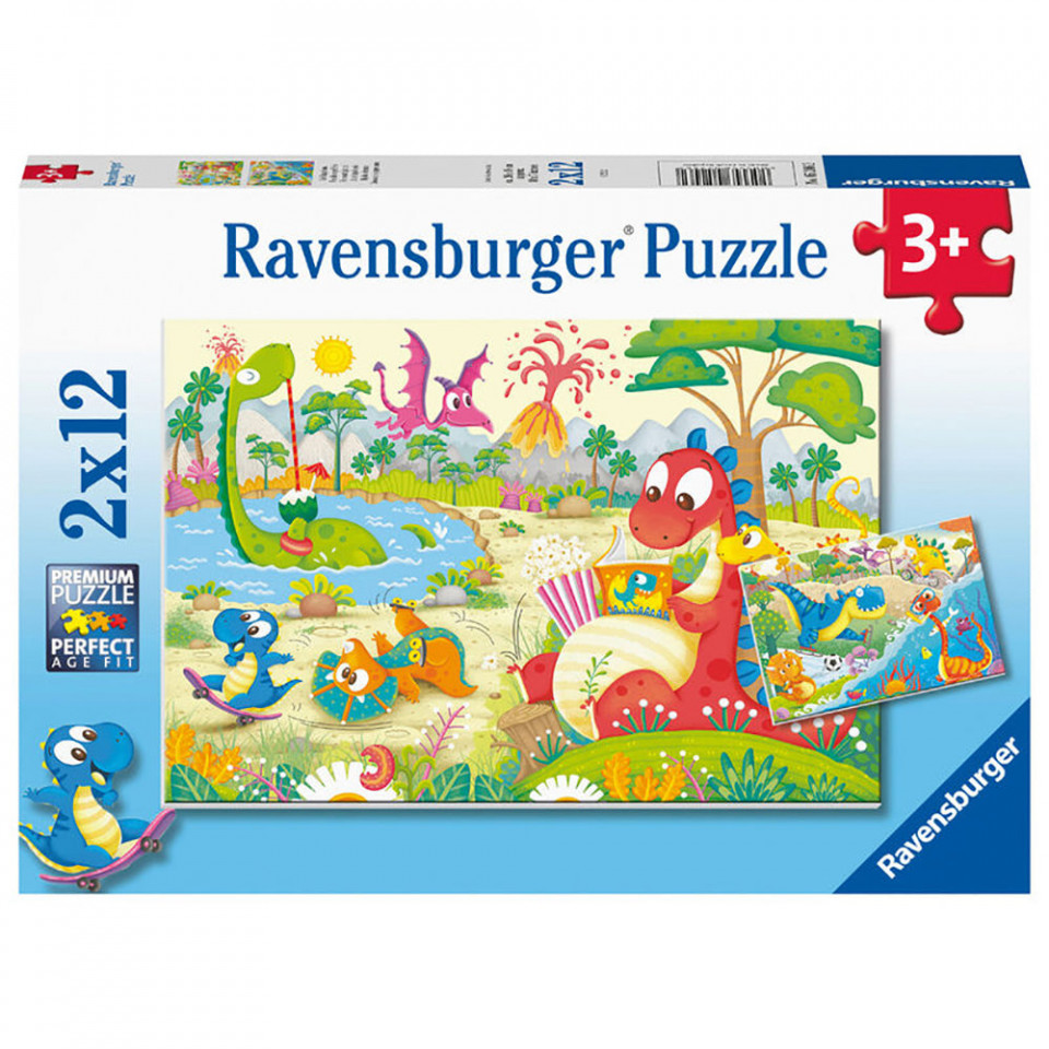 Puzzle Prietenii Mei Dinozaurii, 2X12 Piese - 1 | YEO