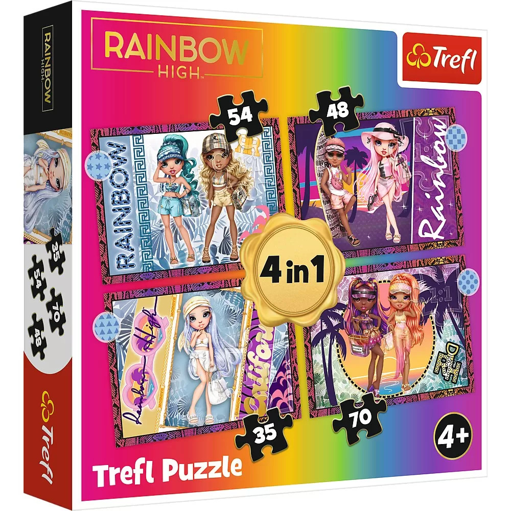 Puzzle Trefl Rainbow High 4In1 Papusile Fashion