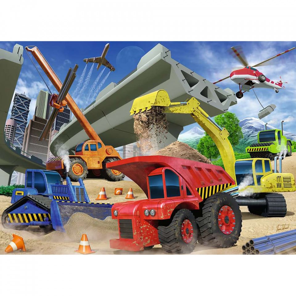 Puzzle Vehicule De Constructii, 60 Piese