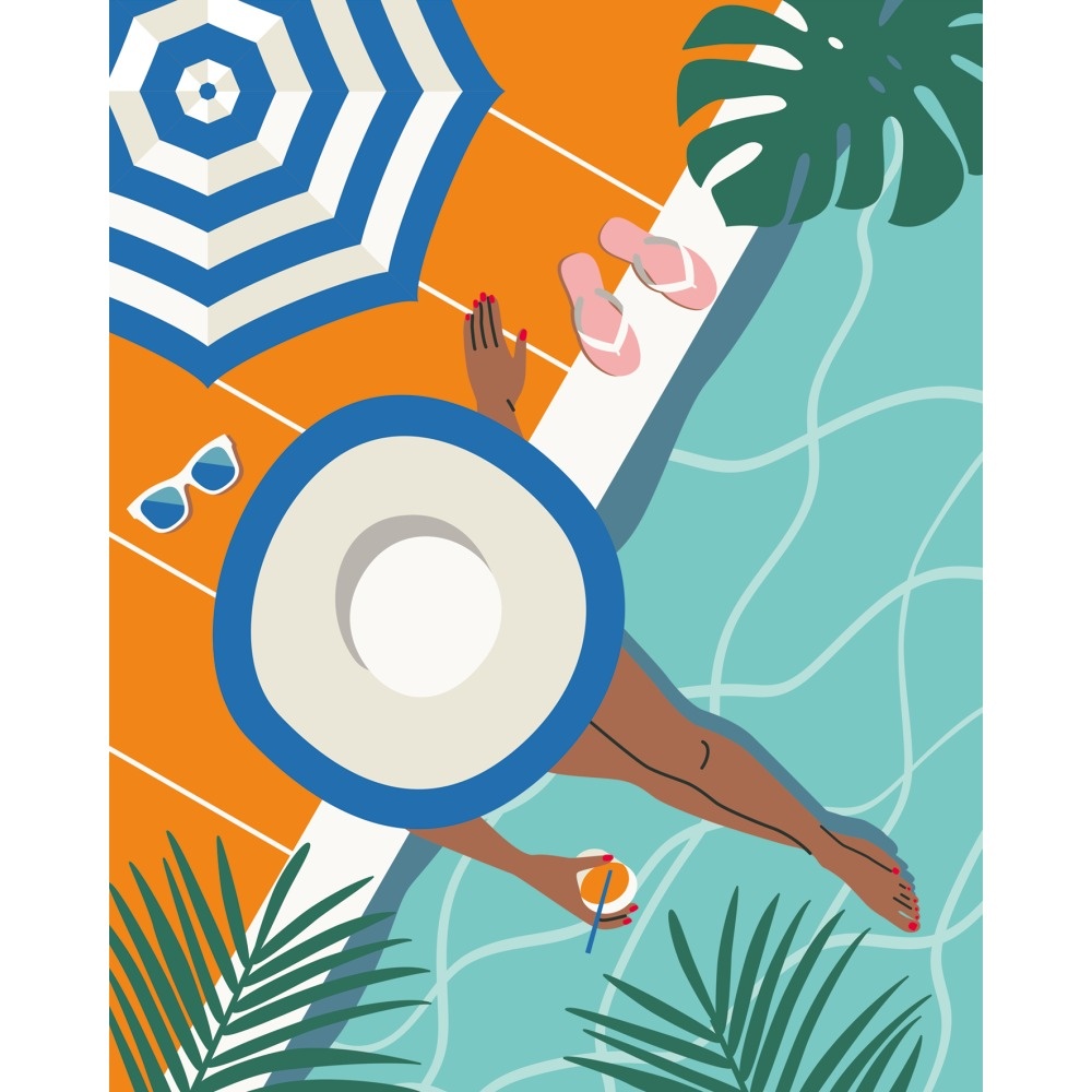 Ravensburger - CreArt pictura pe numere pentru adulti momente de relaxare la piscina - 2 | YEO
