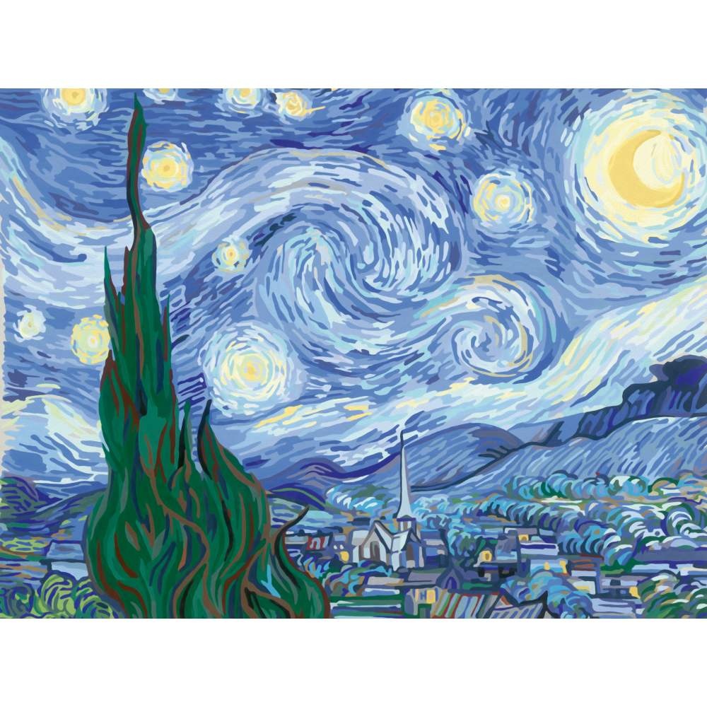 Ravensburger - CreArt pictura pe numere pentru adulti Tablou Canvas Van Gogh noapte instelata - 2 | YEO