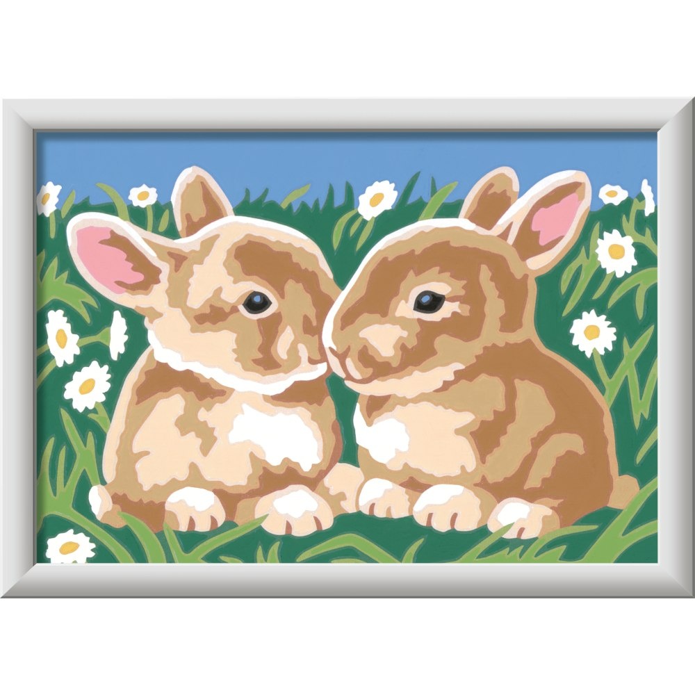 Ravensburger - CreArt pictura pe numere pentru copii iepurasi printre margarete - 2 | YEO