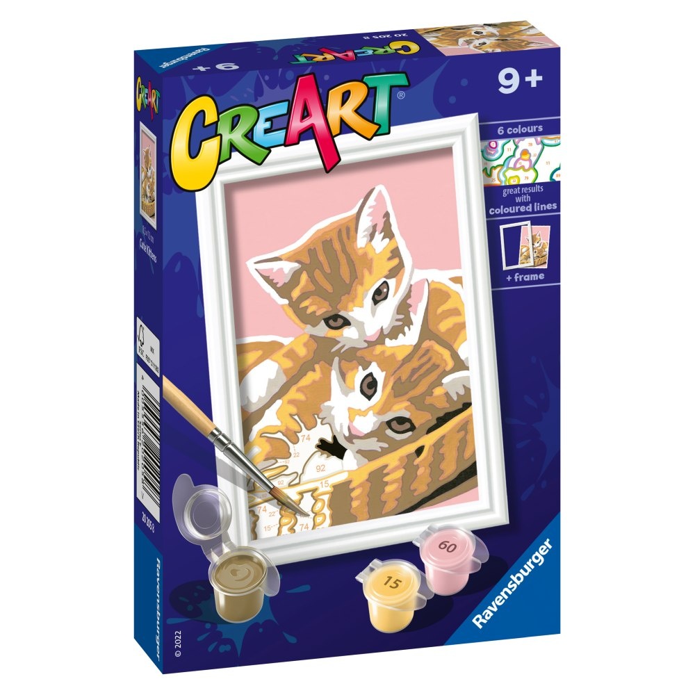 Ravensburger - CreArt pictura pe numere pentru copii pisicute dragalase - 1 | YEO
