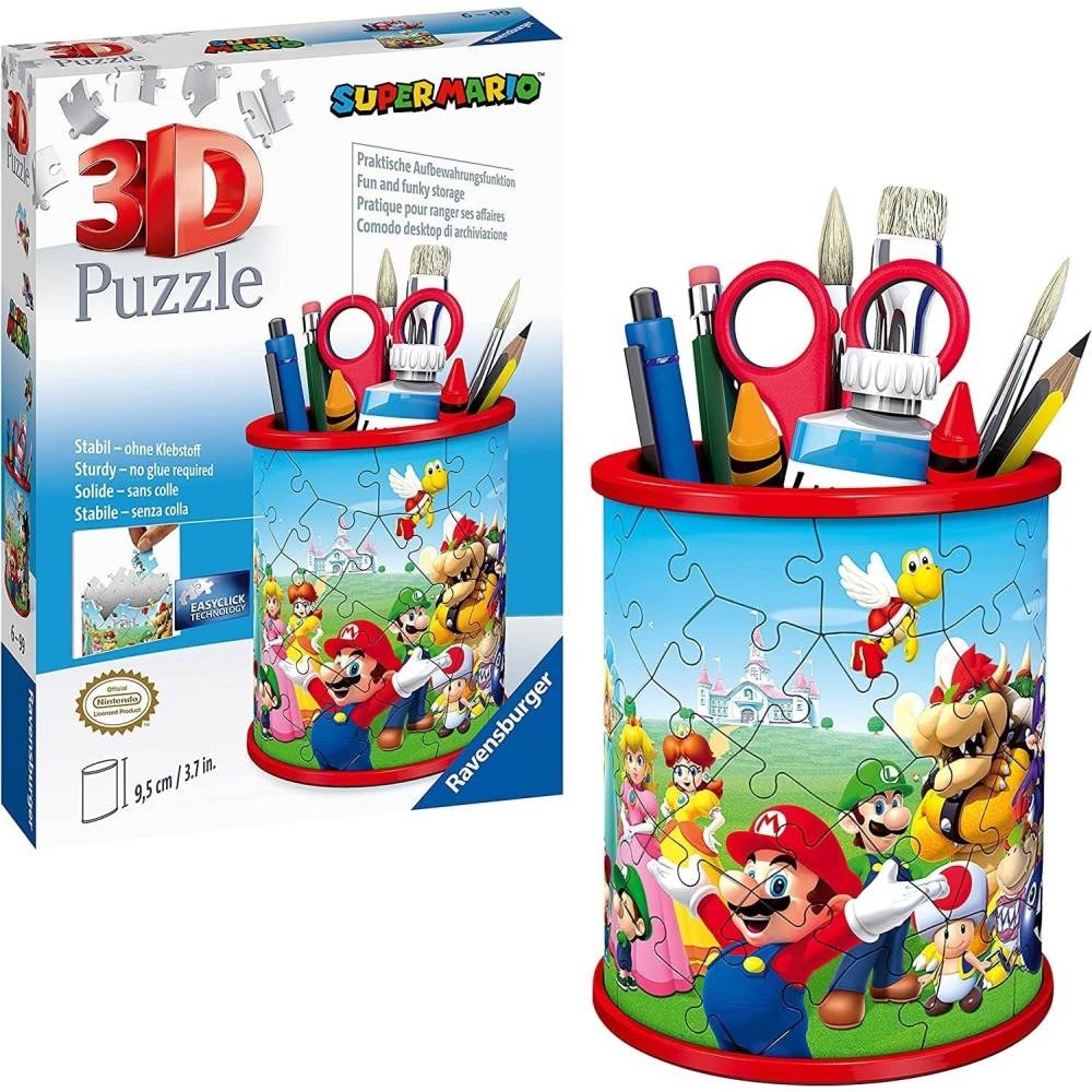 Ravensburger - Puzzle 3D suport pixuri Super Mario 54 piese
