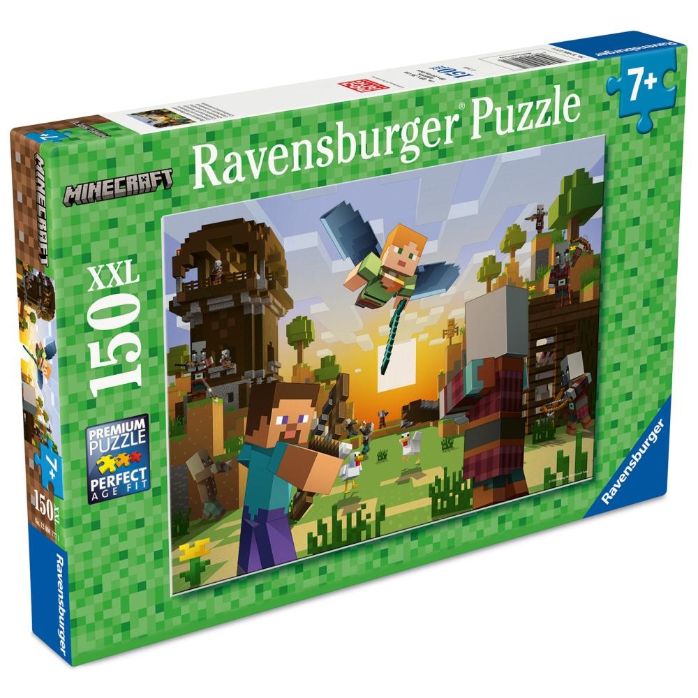 Ravensburger - Puzzle constructia Minecraft 150 piese XXL - 1 | YEO