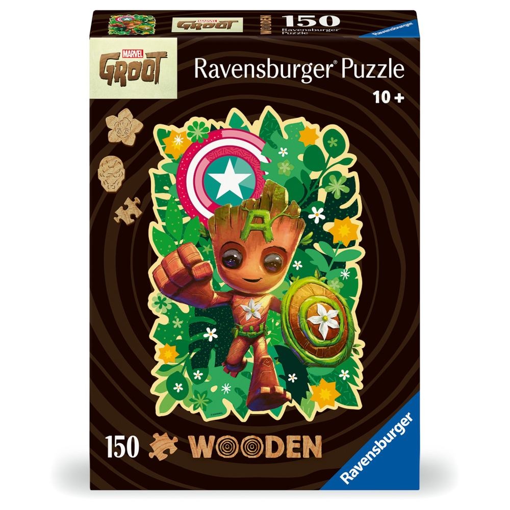 Ravensburger - Puzzle contur din lemn Marvel Groot 150 piese