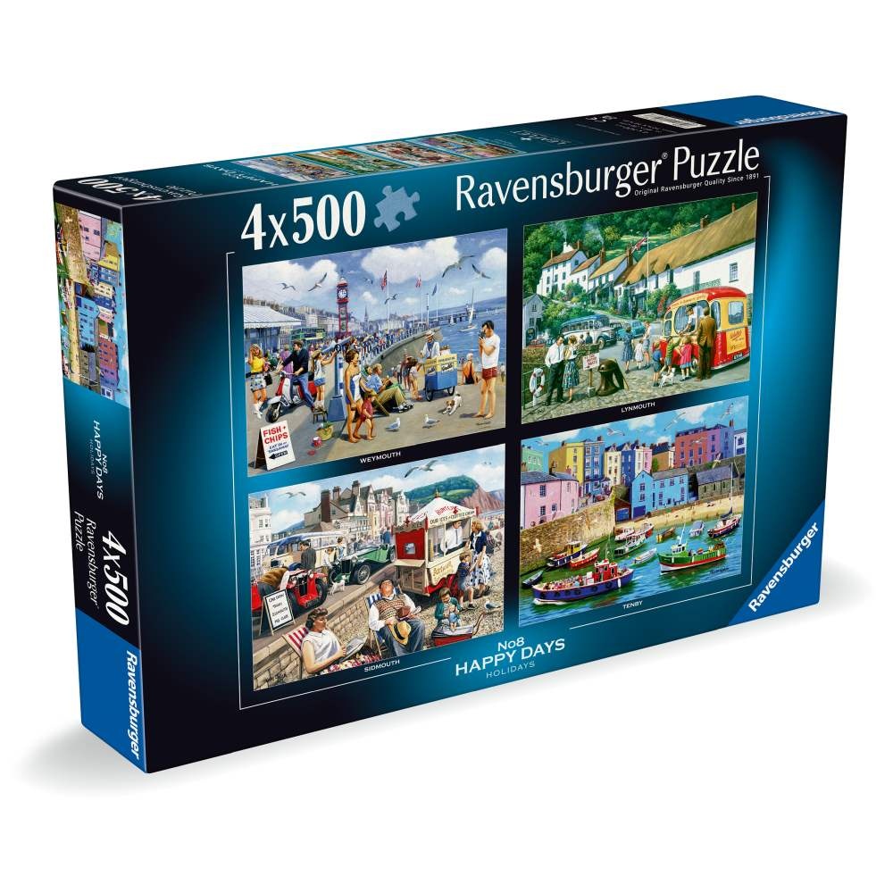 Ravensburger - Puzzle vacante placute si vesele 4x500 piese - 1 | YEO