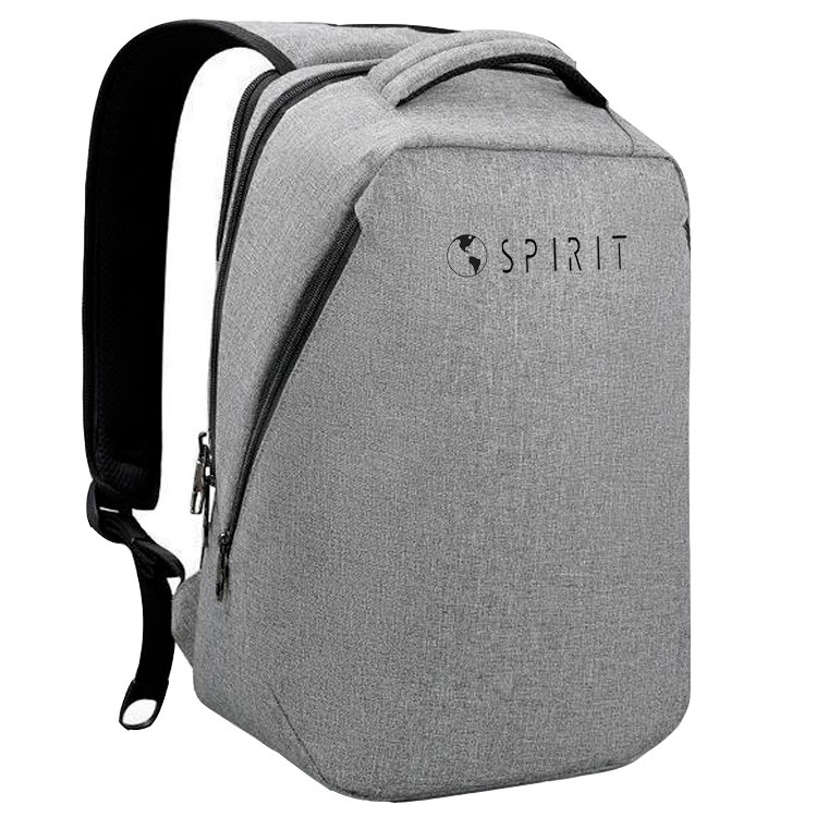 Rucsac Spirit Tech Anti-furt, buzunar laptop, port USB, Gri, 45x35x18 cm - 1 | YEO