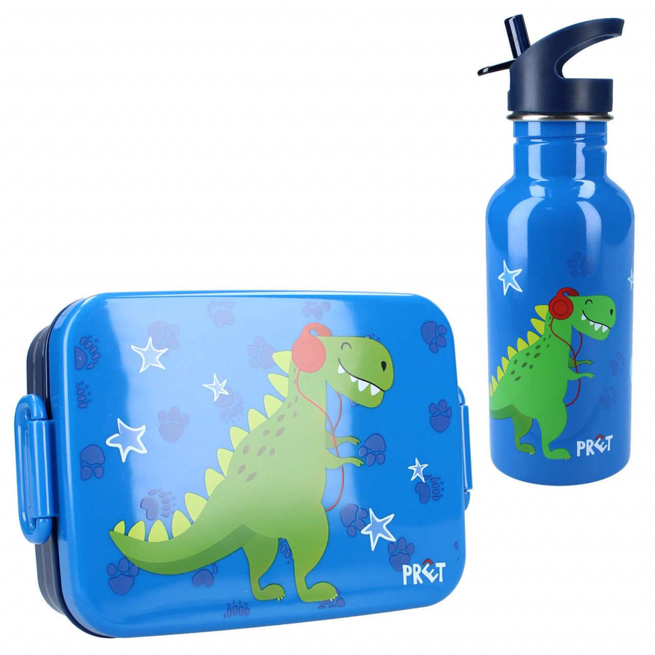 Set cutie alimente 16x13x5 cm si bidon inox 500 ml PrÃªt blue - 1 | YEO