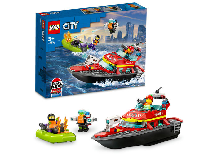 Set LEGO City - Barca de salvare a pompierilor (60373)